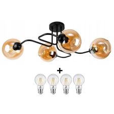Glimex Orb mennyezeti lámpa méz 4x E27 + ajándék LED izzó világítás