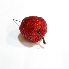  Glitteres alma, piros, mérete: 35 mm dekorációs kellék