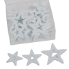  Glitteres csillag áttört műa. fehér 3,5-4,5-6,5cm 24db-os