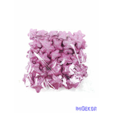  Glitteres csillag díszítő 2,5cm kb 60db/cs - Lila karácsonyi dekoráció
