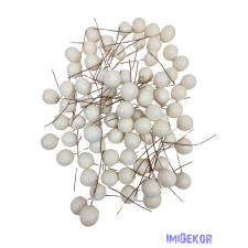  Glitteres drótos bogyó - Fehér dekorációs kellék