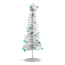  Glitteres, fém karácsonyfa, 28 cm karácsonyi dekoráció