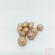 Glitteres golyó - arany - 1,5 cm dekorációs kellék