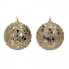  Glitteres gömb műa. arany 8cm dekorációs kellék