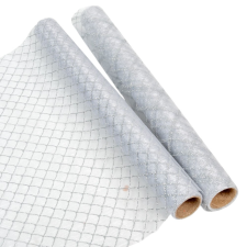  Glitteres organza dekor anyag ezüst 36,5x200cm dekorációs kellék