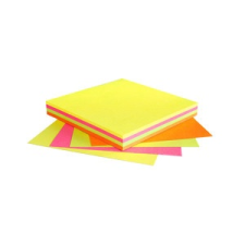 GLN Jegyzettömb GLN öntapadós, 75x75mm, 100 lap, BRILLIANT MIX (sárga, zöld, pink, narancs) jegyzettömb