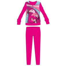 Global Licence Srl Flamingó téli pamut gyerek pizsama - interlock pizsama - virág mintával - pink - 116