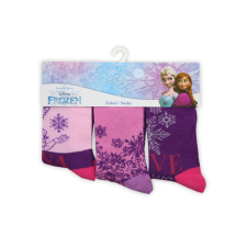 Global Licence Srl Gyerek pamut bokazokni - 3 pár - Jégvarázs - lila - 31-34 gyerek zokni