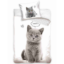 Global Licence Srl Szürke kiscicás ágynemű (happy) lakástextília