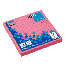 GLOBAL NOTES AMC AG Info Notes önt.jegyzettömb, 75x75mm, 80lap, kockás, brilliant pink jegyzettömb