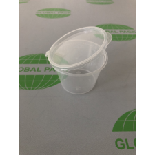 Globál Pack Egybefedeles öntetes doboz kerek átlátszó 100 ml PP mikrózható papírárú, csomagoló és tárolóeszköz