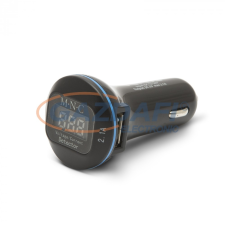 Globiz 55054BK Autós adapter dupla USB töltővel, feszültségmérővel és árammérővel - fekete villanyszerelés