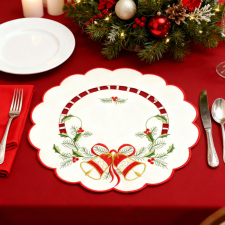 Globiz International Kft. Karácsonyi asztalterítő - hímzett - 29 cm - 3 féle lakástextília