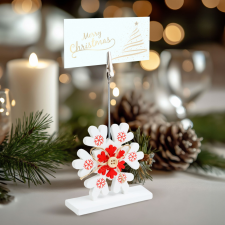 Globiz International Kft. Ültetőkártya tartó - csipeszes - jégkristály - 8,8 x 8,8 cm karácsonyi dekoráció