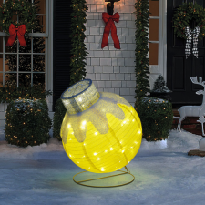 Globiz International Kft. Világító dekoráció - gömbdísz - 60 LED - 60 x 83 cm - arany - 100-200V AC karácsonyfa izzósor