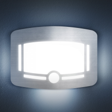 Globiz Irányfény - mozgásérzékelővel, fényszenzorral - 4 x AA - szálcsiszolt ezüst éjjeli fény