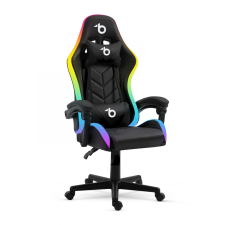 Globiz RGB LED-es gamer szék - karfával, párnával - fekete forgószék