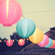 Globiz Szolár lampion - 3 színben - hidegfehér LED - 21 cm kültéri világítás