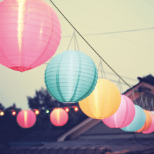 Globiz Szolár lampion - 3 színben - hidegfehér LED - 28 cm kültéri világítás