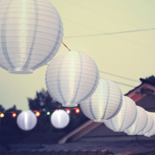 Globiz Szolár lampion - fehér - hidegfehér LED - 21 cm kültéri világítás