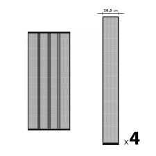 Globiz Szúnyogháló függöny ajtóra- fekete 4db 28,5x220 cm szúnyogháló