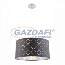 GLOBO 15228H Kidal Függesztékes lámpa ,60W , E27 , nikkel matt, textil, műanyag ezüst világítás