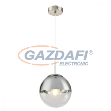 GLOBO 15851 VARUS Függeszték , 40W , E27 , nikkel matt , üveg , króm világítás