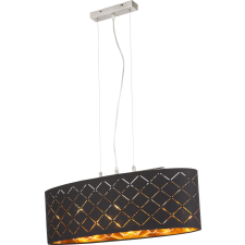 GLOBO Clarke nikkel-fekete függesztett lámpa (GLO-15229H2) E27 3 izzós IP20 világítás