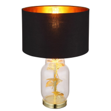 GLOBO Ginko sárgaréz-fekete asztali lámpa (GLO-24141M) E27 1 izzós IP20 világítás