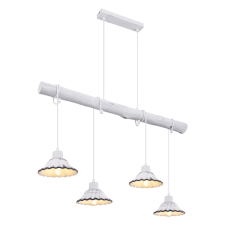 GLOBO JOWITA FÜGGESZTÉK E27 4X40W FEHÉR FÉM VÁZ KERÁMIA BURA, 85X17X120CM világítás