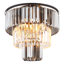 GLOBO Naxis fekete-füstszürke kristály mennyezeti lámpa (GLO-15695D) E27 3 izzós IP20 világítás