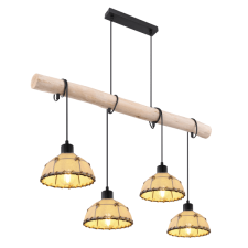 GLOBO REX FÜGGESZTÉK E27 4X60W TEXTIL BURA/FA BETÉTTEL 85X18X12CM világítás