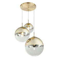 GLOBO VARUS FÜGGESZTÉK 3XE27 40W FÉM MATT ARANY/ÜVEG ARANYGÖMB világítás