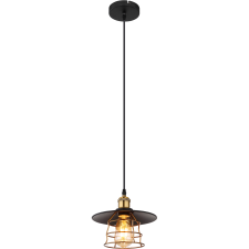 GLOBO VIEJO FÜGGESZTÉK 1XE27 60W IP20 22X150CM MATT FEKETE-ANTIK RÉZ, FÉMHÁLÓS világítás