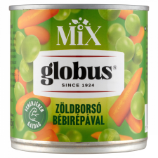 Globus Mix zöldborsó bébirápával 400 g konzerv