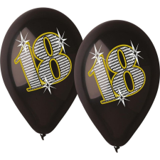 GMR Happy Birthday 18 Black Lufi - 5 db, 30 cm (GODA2253) party kellék