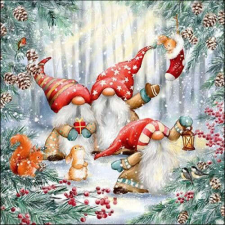  Gnomes snowy forest papírszalvéta 33x33cm, 20db-os papírárú, csomagoló és tárolóeszköz