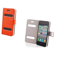 Go Green Oldalra nyíló flip tok, Apple iPhone 4, Smart - narancs tok és táska