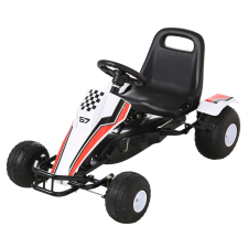 Go-Kart, ergonomikus szék, fém váz, max. 35 kg, fehér / fekete lábbal hajtható járgány