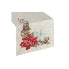  Gobelin karácsonyi asztali futó fényes fonallal Ezüst 40x100 cm +/-5% party kellék