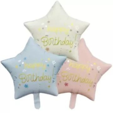 Godan Csillag alakú szülinapi fólia lufi - 44 cm, többféle party kellék