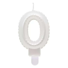 Godan Fehér tortagyertya, számgyertya 0-ás party kellék