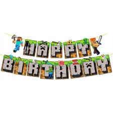 Godan Felirat - Happy Birthday, 2 m, Minecraft, Zöld (572992) party kellék