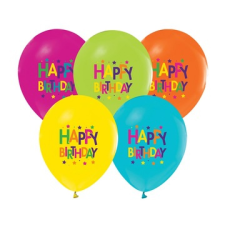 Godan Happy birthday feliratos, csillagos luficsomag, 30 cm - 5 db party kellék