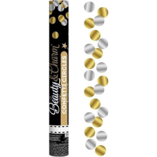 Godan Konfetti ágyú arany és ezüst színű körökkel 40 cm (507693) party kellék