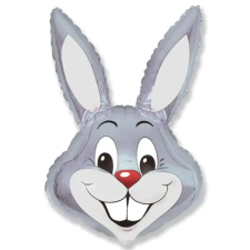 Godan Nyuszifej formájú fólia lufi - Szürke, 36 cm party kellék