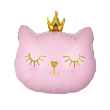 Godan Rózsaszín cica hercegnő fólia lufi - 42 cm party kellék