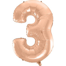 Godan Szám Fólia Lufi - 92 cm, 3-as, Rose Gold (GODA2123) party kellék