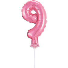 Godan Szám Fólia Lufi Tortára - 13 cm, 9-es, Rózsaszín (GODA1974) party kellék