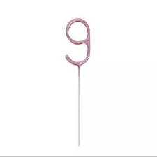 Godan Számos tortacsillagszóró - pink, 9-es party kellék